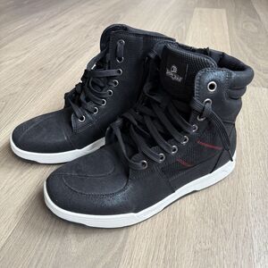 Iron Jias Shoes Men 11 XZ001 Motorcycle Black High Top Lace Zip Riding Sneakers